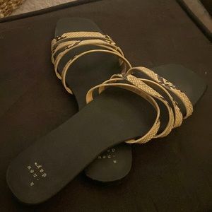 A new day sandals snakeskin print from target size 8.5, worn minimally